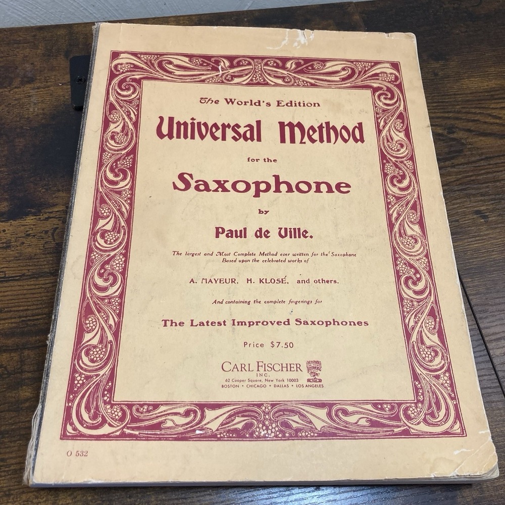 World Edition Universal Method for Saxophone Paul de Ville Carl Fischer 1908